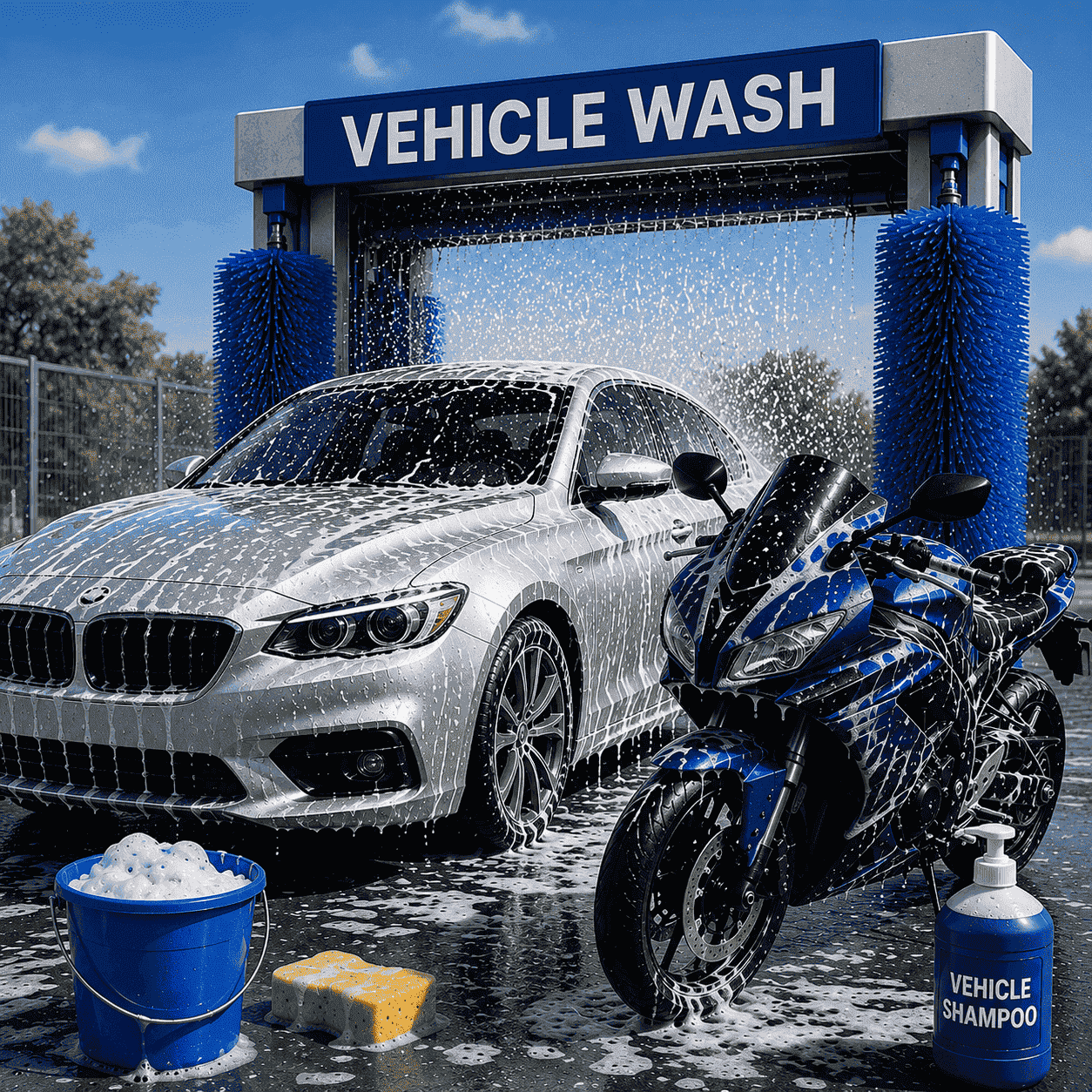 Car being washed and cleaned by a Relatim professional